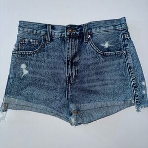 Pistola Distressed High Rise Dark Wash Size 27